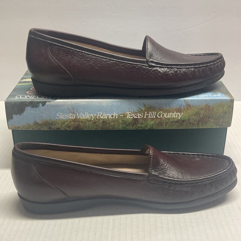 SAS Simplify Tripad Antique Wine Leather Loafer Slip On Women's Shoes Size 9 S - Picture 4 of 15